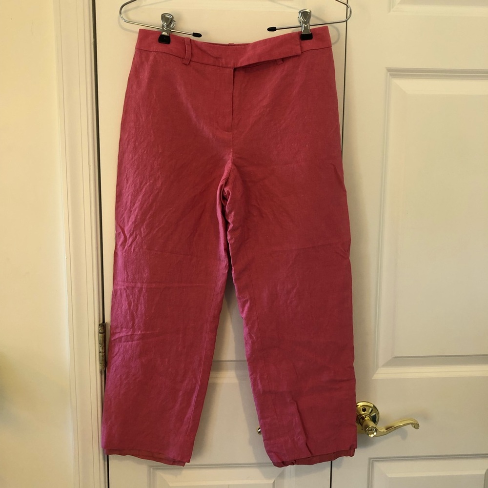 LOFT Pink Linen Crop Pants 2P